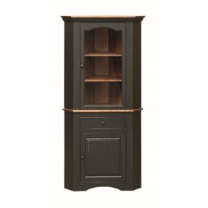 Pine Corner Cupboard With Glass Door