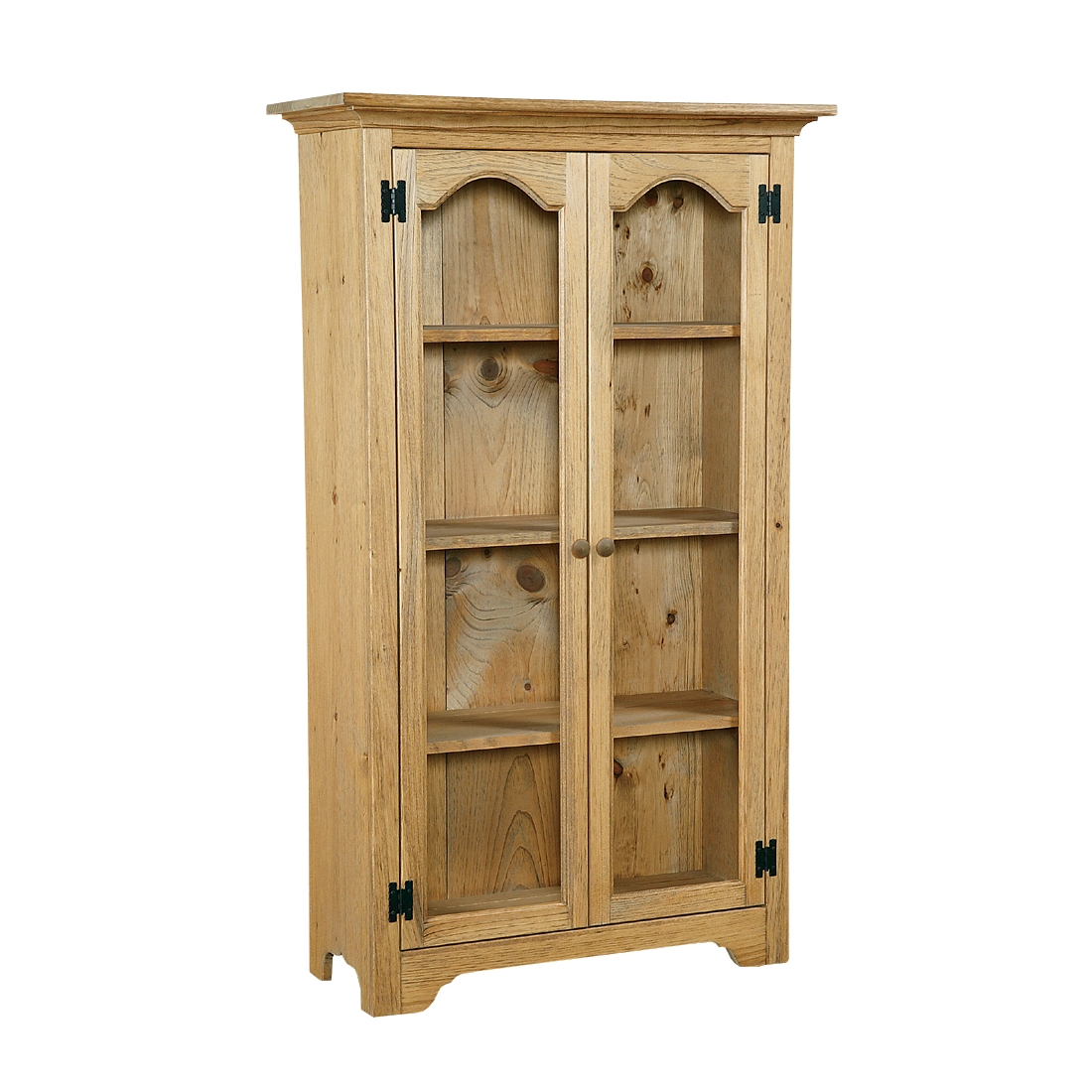 Pine Medium Bookcase With Glass Doors Image