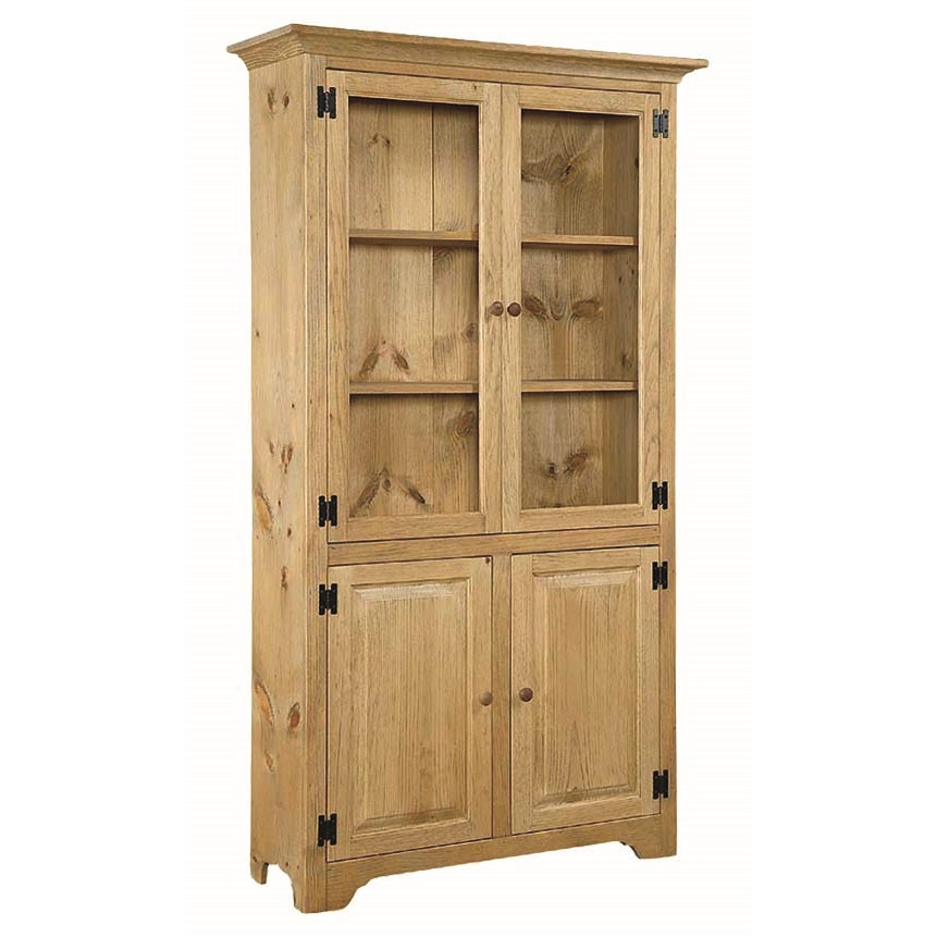 Pine 6′ Bookcase With Glass Doors Image
