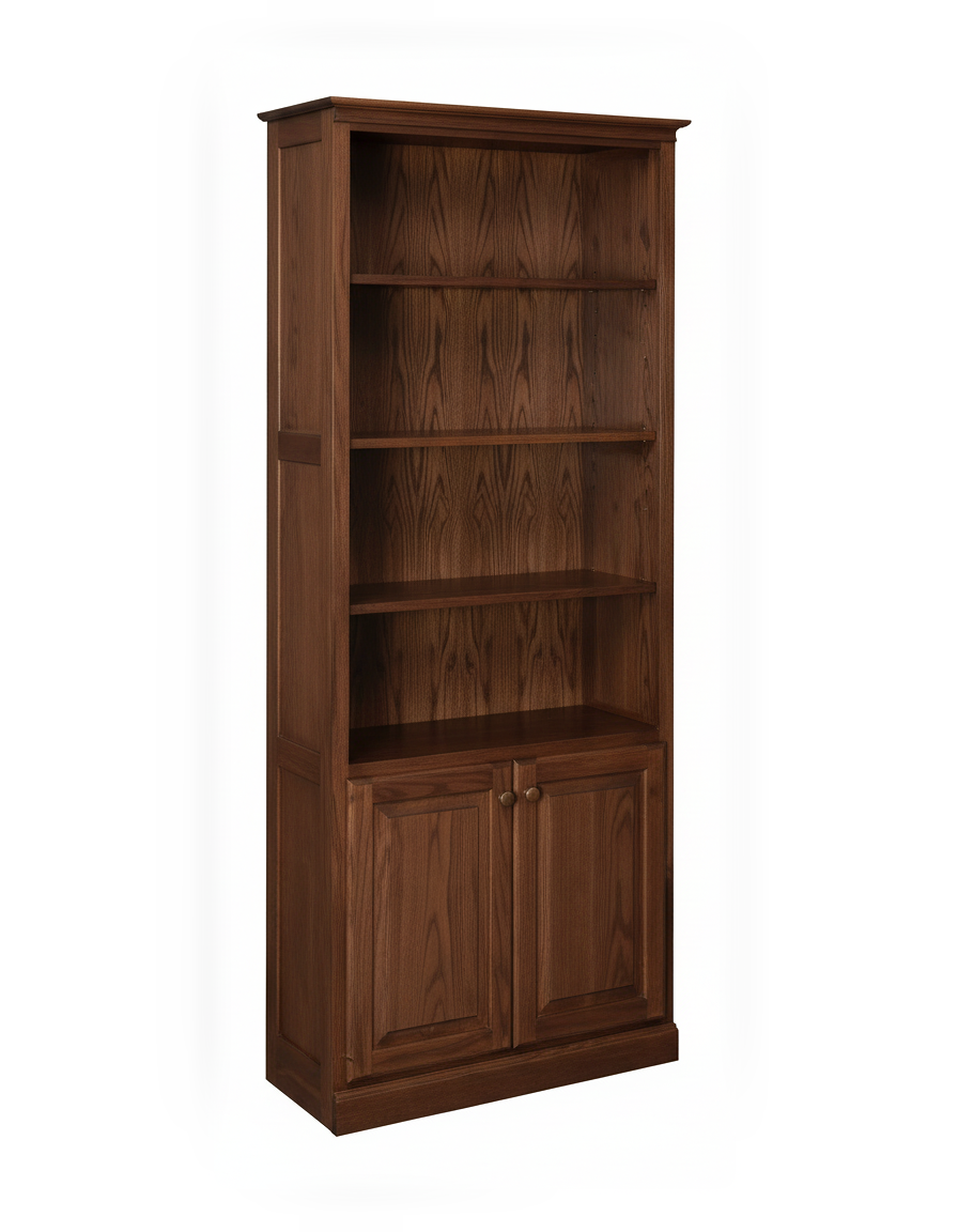Traditional 78″ Bookcase With Lower Doors Image