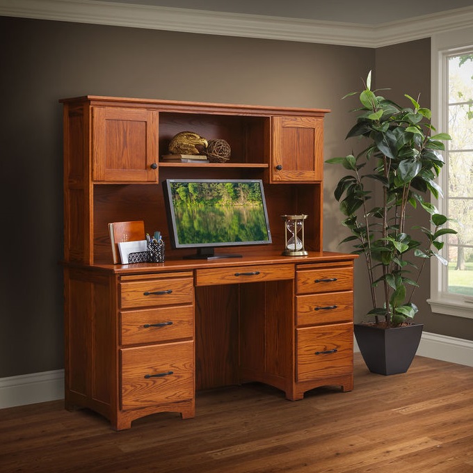Mission 55″ Desk & Hutch Image