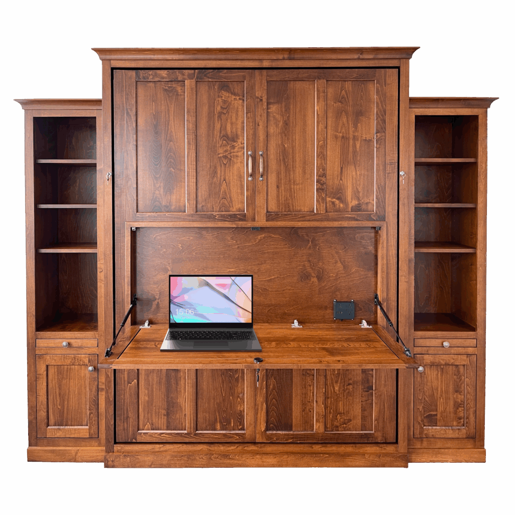 Shaker Amish Murphy Wall Bed With Desk Image