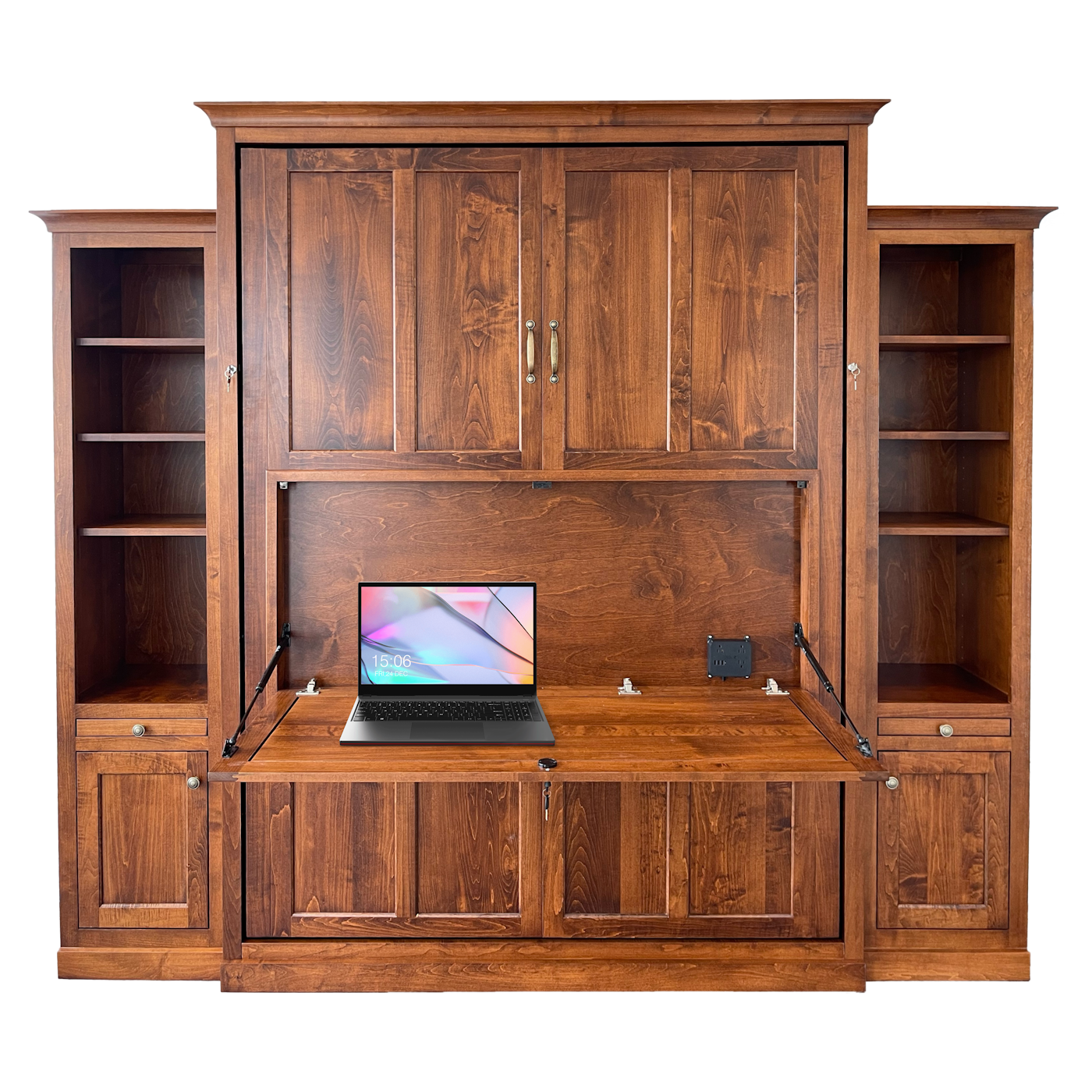 Shaker Amish Murphy Wall Bed With Desk Image