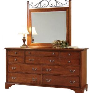 Cambridge Triple Dresser and Landscape Iron Mirror