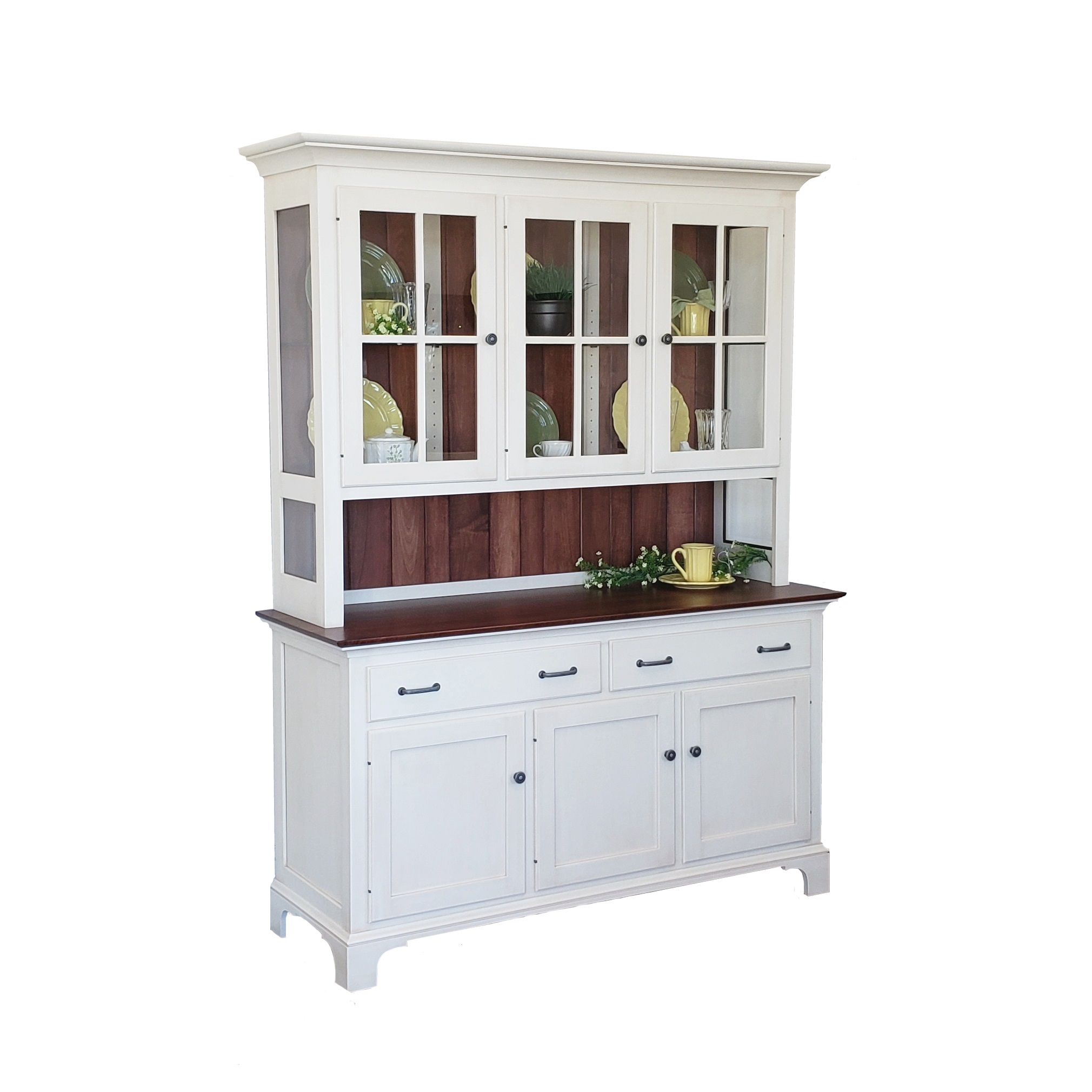 Country White Shaker 3 Door Hutch Image