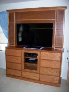 Custom Oak Entertainment Center Image