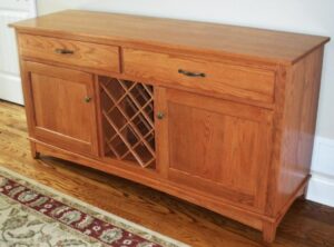 Custom Oak Wine Buffet Image