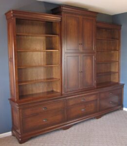 Custom Cherry File Cabinet Wall Unit Image