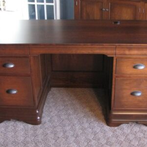 Custom Cherry Double Pedestal Desk