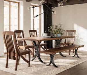 Walnut Eclipse Live Edge Dining Set Image