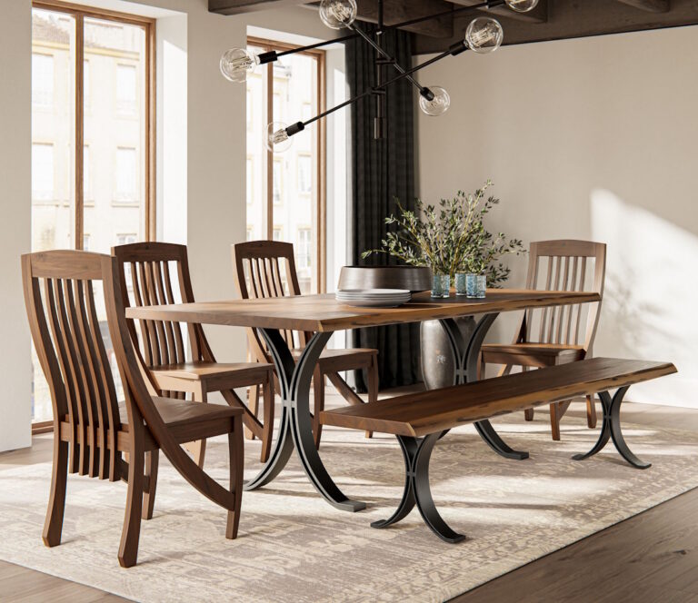 Walnut Eclipse Live Edge Dining Set