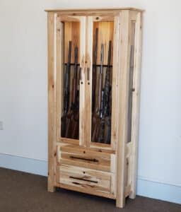 Rustic Hickory Dakota 10 Gun Cabinet - Instock Image