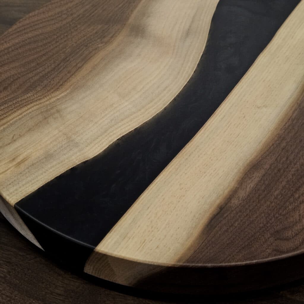 157 279 G Walnut Grey Epoxy Round Lazy Susan 2 WEB