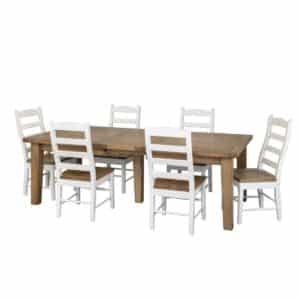 275 421R Extension Table 90 Ladder Back Chair