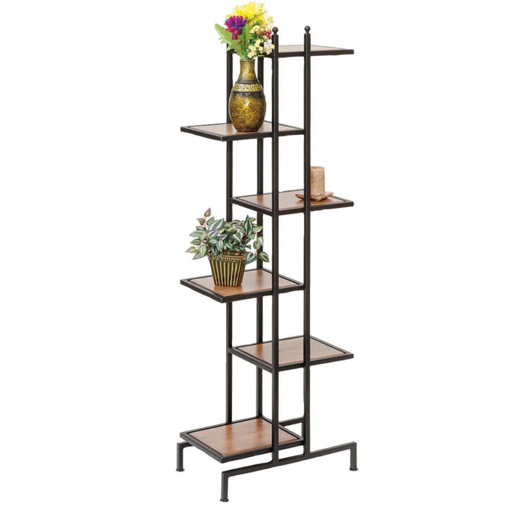 Black Iron Tiered Bookshelf Image